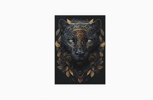 Krafttier Black Spirit Panther - "Das Universum sorgt für dich" - Canvas 3:4