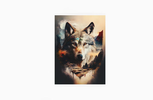 Krafttier Wolf [Variante B] - "Deine Stärke und Führung entdecken" - Canvas 3:4